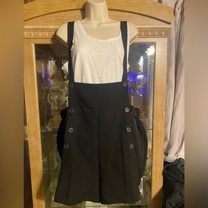 Shein Curve Black Overall Romper Shorts